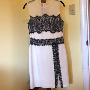 Rachel Roy Cream & Black cocktail dress